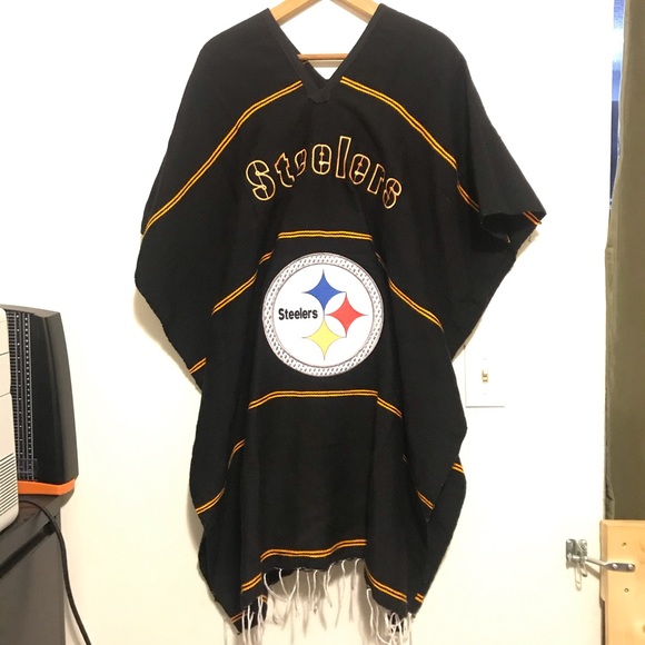 Sweaters - Pittsburgh Steelers Poncho black Yellow One Size